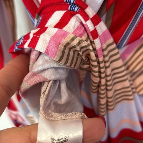 Hale Bob Holiday Striped Long Sleeve Sleep shirt bamboo sz XL women’s new w tags - Picture 5 of 8